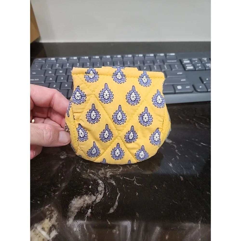 Pierre Duex French Fabric Yellow Change Purse holder, with zipper‎